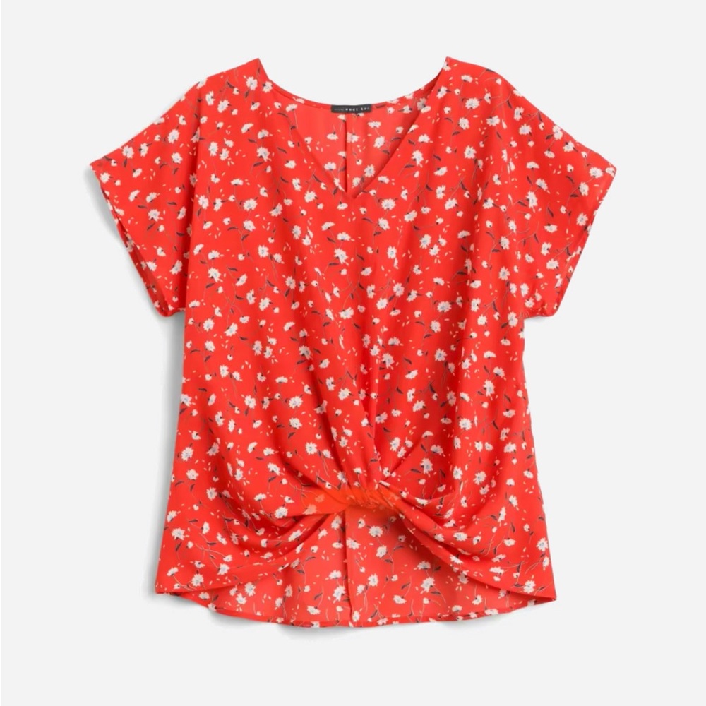 West K Allura Knot Detail Blouse.  Red